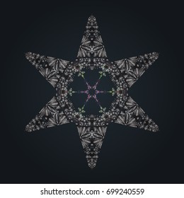 A vector christmas theme, abstract colorful background with falling snowflake. 