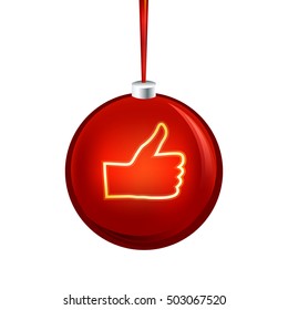 Vector christmas toy with like symbol