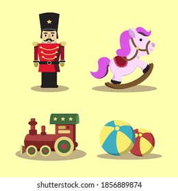 Vector christmas toys collection pack design