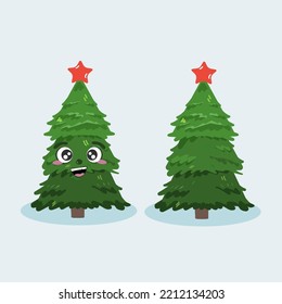 Vektor-Weihnachtsbaum 2022 mit Augen