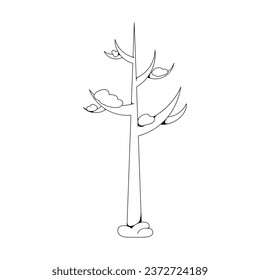 Vector Christmas Tree Art Deco Retro Illustration Isolated