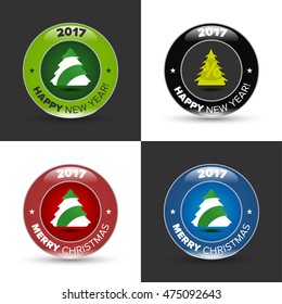 Vector christmas tree badges