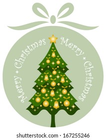 vector christmas tree in christmas ball isolated on white background
