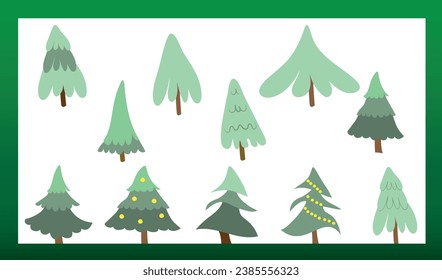 Árbol y bolas navideñas vectoriales 