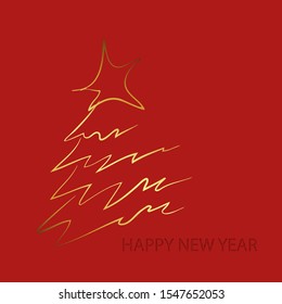 Vector christmas tree. Beautiful illustration with 2020 year for celebration design. 