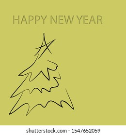 Vector christmas tree. Beautiful illustration with 2020 year for celebration design. 