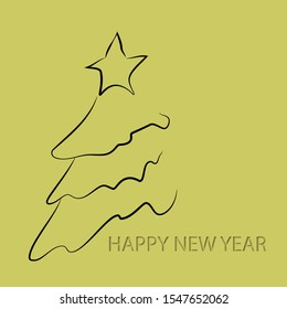 Vector christmas tree. Beautiful illustration with 2020 year for celebration design. 