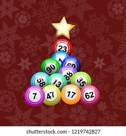 Vector christmas tree with bingo