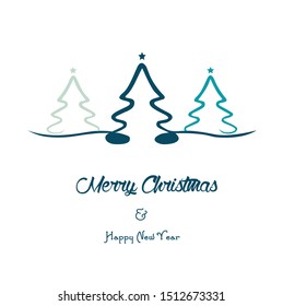 vector of Christmas tree with blue colors. Happy new year  
