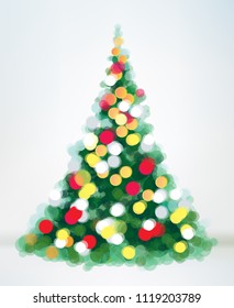 Vector Christmas tree bokeh effect.  