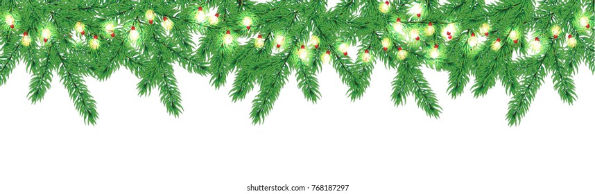 Weihnachtsbaumgrenze des Vektors mit glänzender Garage