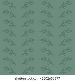 Vector Christmas tree branches seamless pattern. Pine branches repeat background. Vector illustration.
