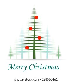 Vector christmas tree. It can be used as christmas card or invitation. Isolation over white background.