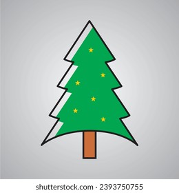 
Vektor-Weihnachtsbaum im Cartoon-Modus