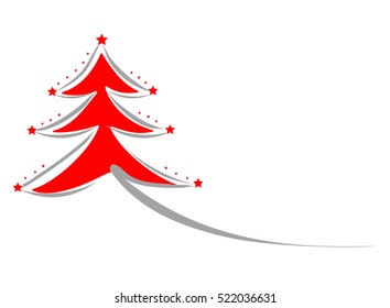 Vector Christmas Tree Compliments Card Background, hand-drawn vector sketch, Artwork