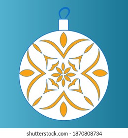 Vector christmas tree decoration with cut out snowflake effect