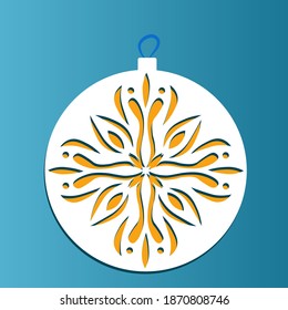 Vector christmas tree decoration with cut out snowflake effect