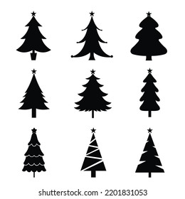 ilustración de diseño de árbol de Navidad vectorial.