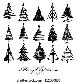 Vector christmas tree design set