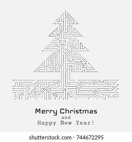 Vector christmas tree from digital electronic circuit