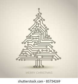 Vector christmas tree from digital electronic circuit