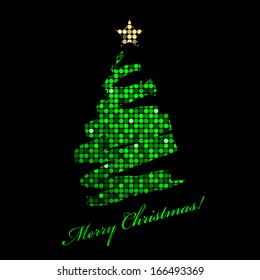 Vector Christmas tree from disco lights