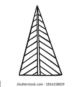 Dibujo manual de árbol de navidad vectorial
