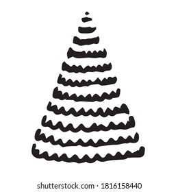 Vector christmas tree doodle hand drawn