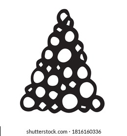 Vector christmas tree doodle hand drawn