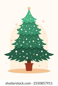 Vector Christmas tree in flat design