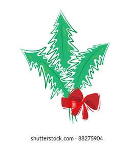 vector christmas tree gift bouquet