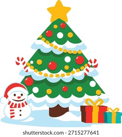 Vektor Weihnachtsbaum mit Geschenken