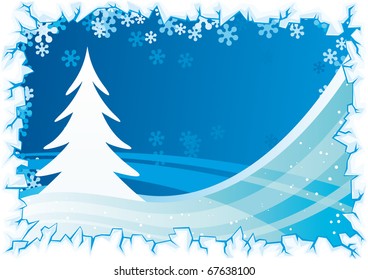 Vector Christmas tree greeting style background
