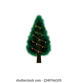Vector christmas tree christmas happy new year