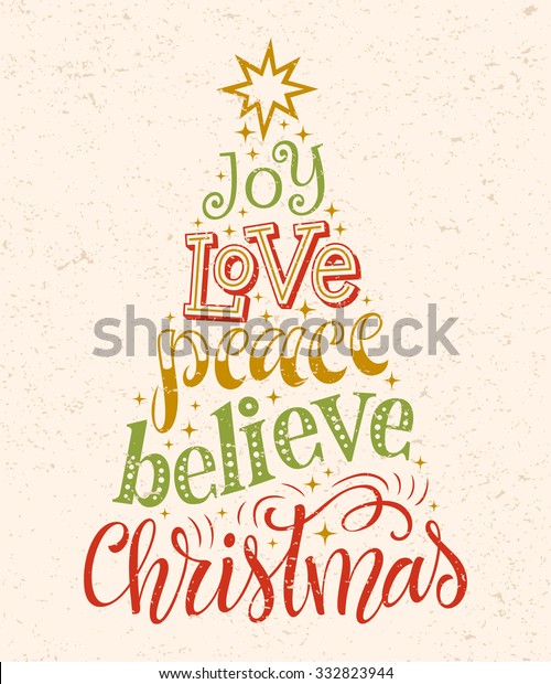 Vector Christmas Tree Holidays Lettering On Stock Vector (Royalty Free ...