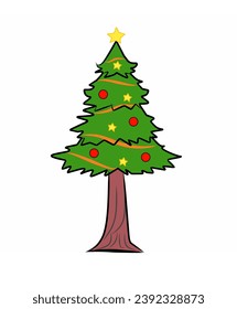 Decoración del árbol de navidad vectorial