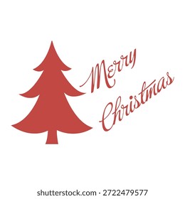 Vector Christmas Tree Icon and Artistic Font