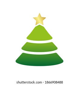 Vector Christmas tree icon. Christmas tree icon isolated on white background. Vector illustration.