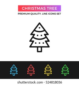 Vector Christmas tree icon. Premium quality graphic design. Modern signs, outline symbols collection, simple thin line icons set for websites, web design, mobile app, infographics