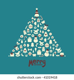 Vector christmas tree  icons