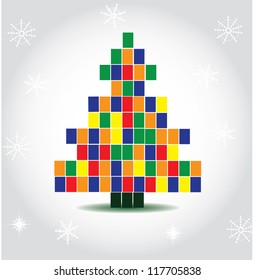  vector christmas tree illustration
