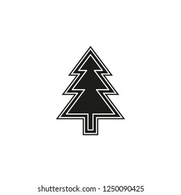 vector Christmas tree illustration - xmas silhouette symbol, winter holiday element isolated