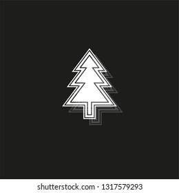 vector Christmas tree illustration - xmas silhouette symbol, winter holiday element isolated
