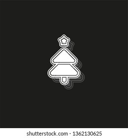 vector Christmas tree illustration - xmas silhouette symbol, winter holiday element isolated