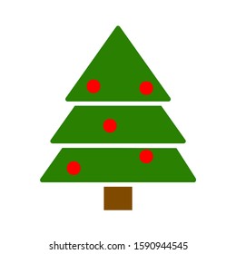 vector Christmas tree illustration - xmas silhouette symbol, winter holiday element isolated