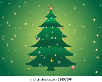 vector christmas tree isolated on white