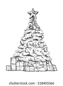 vector - christmas tree - isolated on background