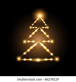 vector christmas tree light glow