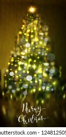 Vector of Christmas tree lights on black background