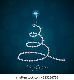 Vector Christmas Tree Made From Diamonds, 2013